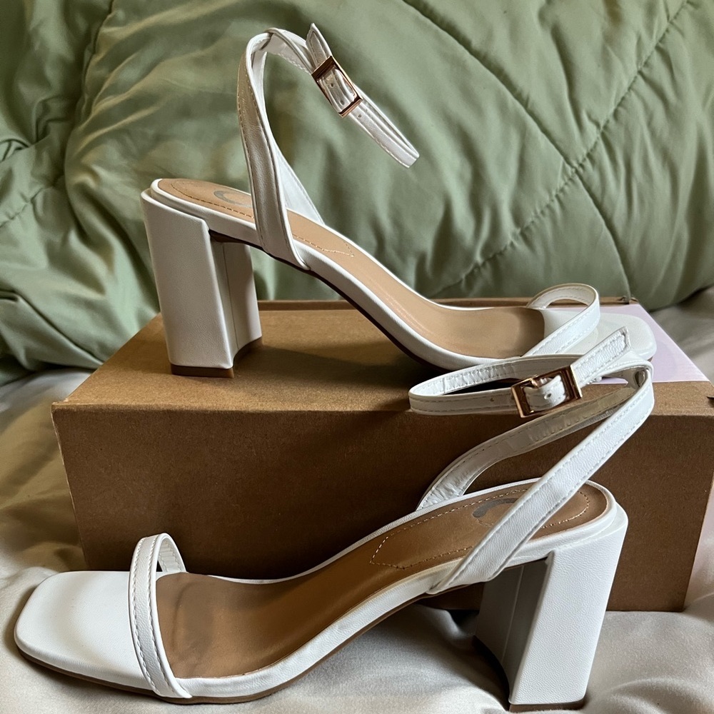 White strappy block heel!